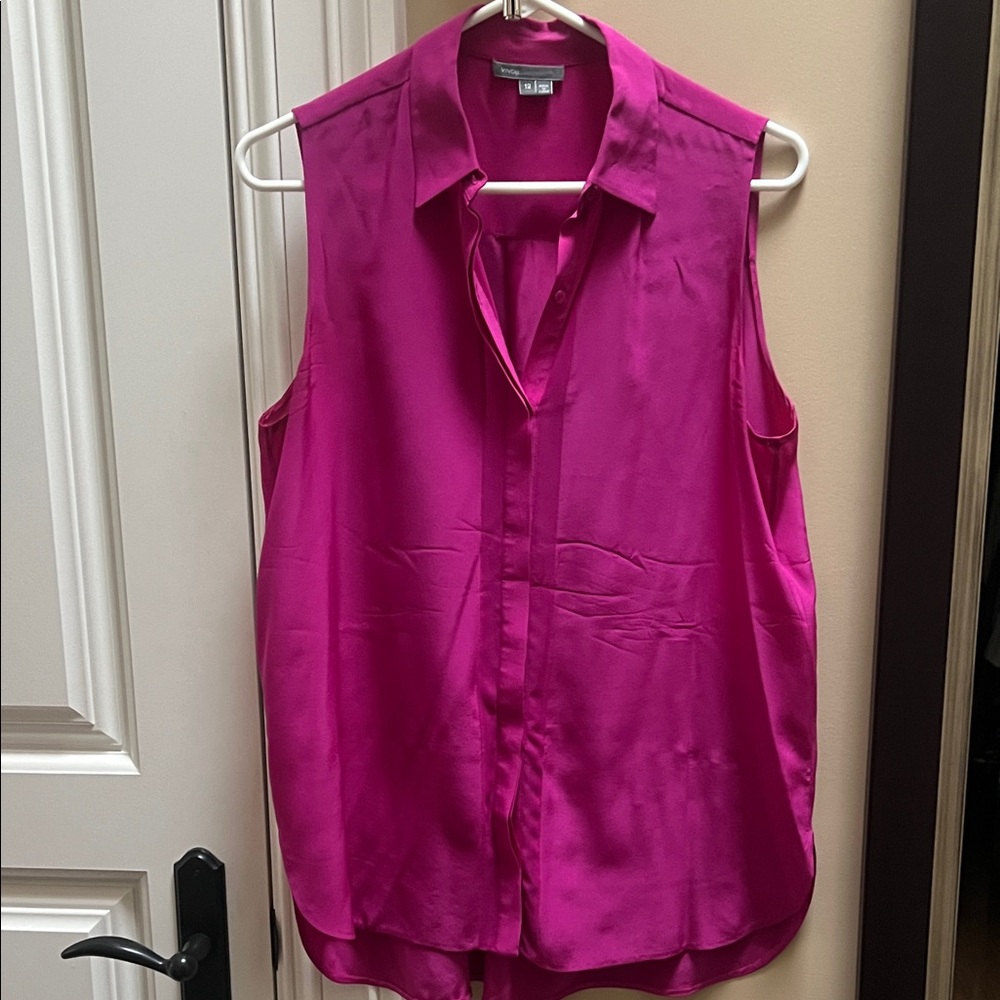 Vince Fuchsia Sleeveless Blouse